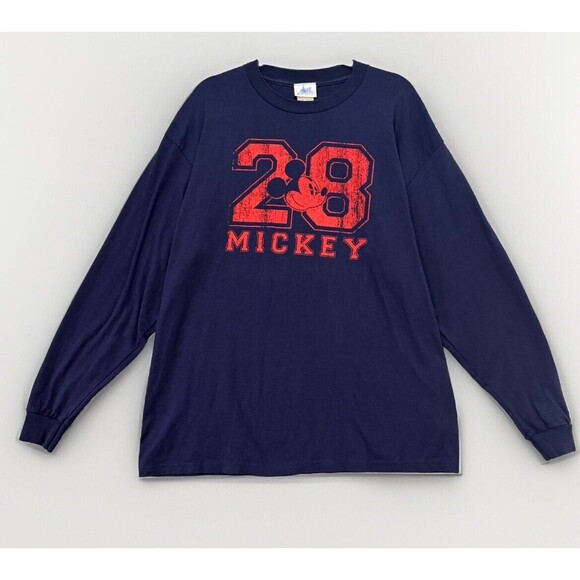 Vintage Disney Shirt Adult XL Y2K Mickey 28 Disneyland Resort Cotton Long Sleeve - Picture 1 of 15